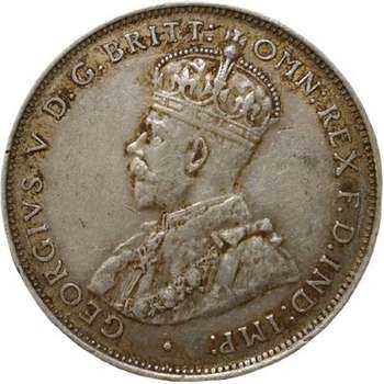1936 Australia King George V Florin Silver Coin
