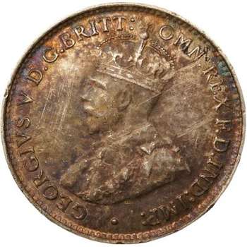 1928 Australia King George V Threepence Silver Coin