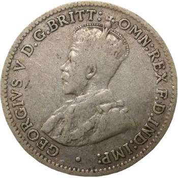 1916 Australia King George V Threepence Silver Coin