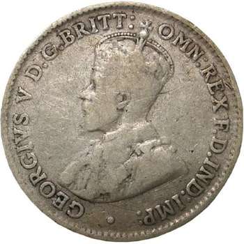 1923 Australia King George V Threepence Silver Coin
