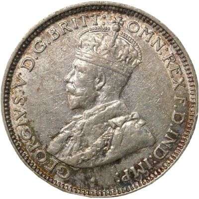 1928 Australia King George VI Sixpence Silver Coin
