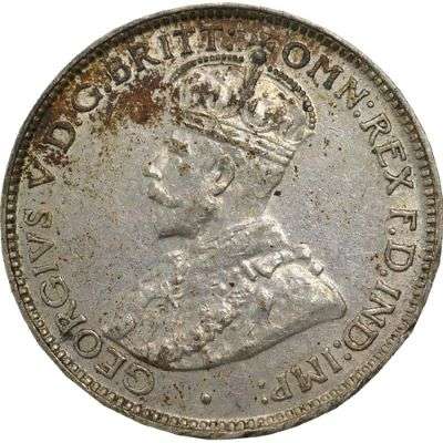 1935 Australia King George VI Sixpence Silver Coin