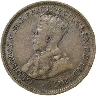 1922 Australia King George VI Sixpence Silver Coin