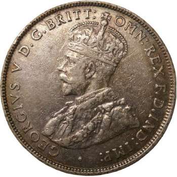 1927 Australia King George V Florin Silver Coin