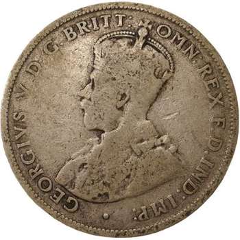 1915 Australia King George V Florin Silver Coin