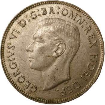 1951 Australia King George VI Florin Silver Coin