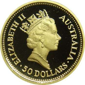 1/2 oz 1992 The Australian Kangaroo Gold Bullion Coin (Proof Strike with Nail-tailed Wallaby)