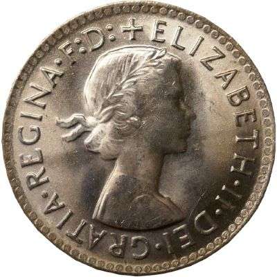 1963 Australia Queen Elizabeth II Threepence Silver Coin