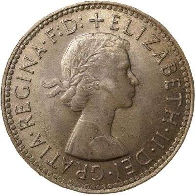1960 Australia Queen Elizabeth II Shilling Silver Coin