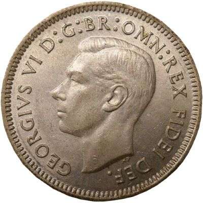 1951 PL Australia King George VI Sixpence Silver Coin
