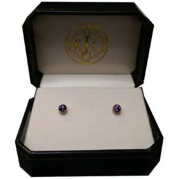 9 ct Gold Earrings With Purple Colour Stone