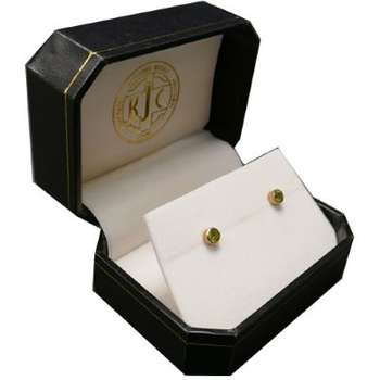 9 ct Gold Earrings With Green Colour Stone