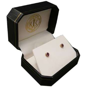 9 ct Gold Earrings With Maroon Colour Stone