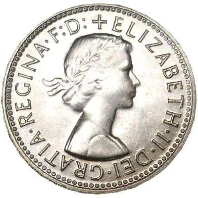 1962 Australia Queen Elizabeth II Shilling Silver Coin
