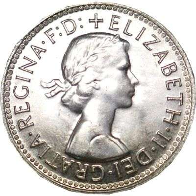 1962 Australia Queen Elizabeth II Shilling Silver Coin