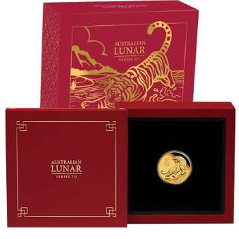 1/10 oz  2022 Australian Lunar Year Of The Tiger Gold Proof Coin