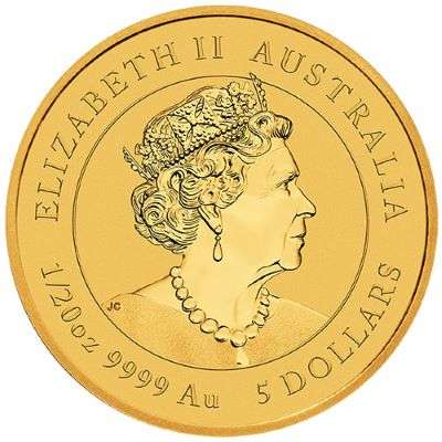 1/20 oz 2022 Australian Year Of The Tiger Gold Bullion Coin - QEII