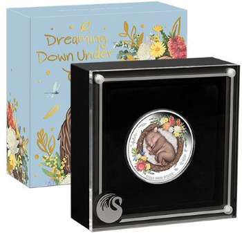 1/2 oz 2021 Dreaming Down Under Wombat Silver Coloured Proof Coin