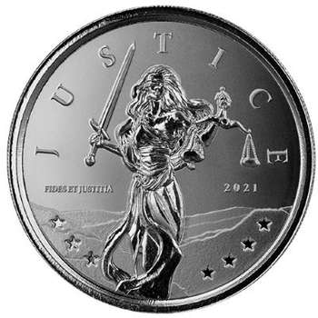 1 oz 2021 Lady Justice Silver Bullion Coin