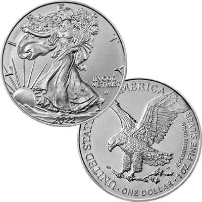 1 oz 2022 American Eagle Silver Bullion Coin - Monster Box of 500 coins