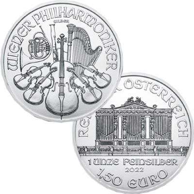 1 oz 2022 Austrian Philharmonic Silver Bullion Coin - 500 oz Monster box