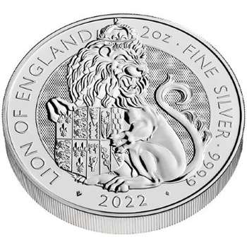 2 oz 2022 British Tudor Beasts Lion of England Silver Bullion Coin