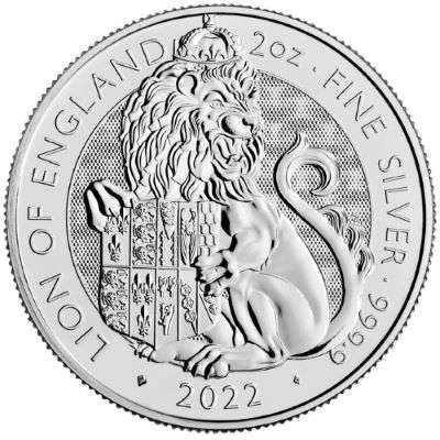 2 oz 2022 British Tudor Beasts Lion of England Silver Bullion Coin - QEII