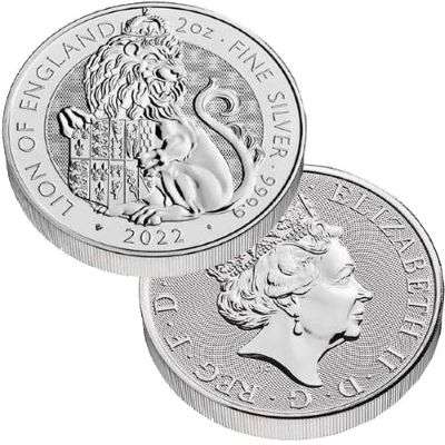 2 oz 2022 British Tudor Beasts Lion of England Silver Bullion Coin - 400 oz Monster Box