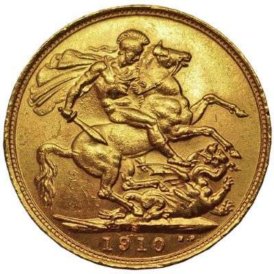 1910 S Australia King Edward VII St George Sovereign Gold Coin