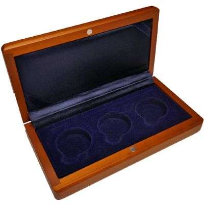 3 Gold Sovereign Coin Wooden Display Box