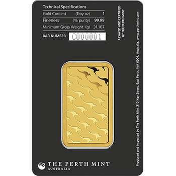 1 oz Perth Mint Gold Bullion Minted Bar - Bulk Pre Order