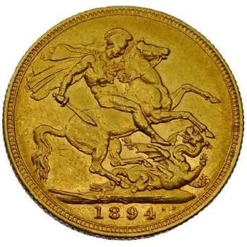 1894 Sydney Queen Victoria Veil Head Gold Sovereign Gold Coin