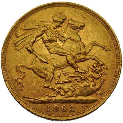 1903 Great Britain King Edward VII St George Sovereign Gold Coin