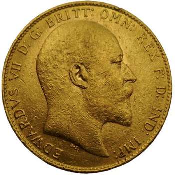 1905 Great Britain King Edward VII St George Sovereign Gold Coin
