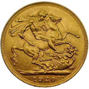 1920 Perth King George V St George Sovereign Gold Coin