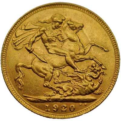 1920 Perth King George V St George Sovereign Gold Coin