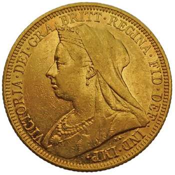 1895 Sydney Queen Victoria Veil Head Sovereign Gold Coin