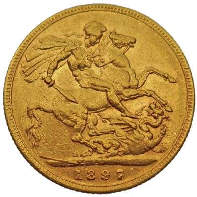 1897 Melbourne Queen Victoria Veil Head Sovereign Gold Coin