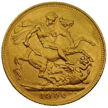 1900 Perth Queen Victoria Veil Head Sovereign Gold Coin