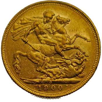 1900 Sydney Queen Victoria Veil Head Gold Sovereign Gold Coin