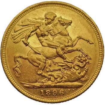 1896 Melbourne Queen Victoria Veil Head Gold Sovereign Gold Coin