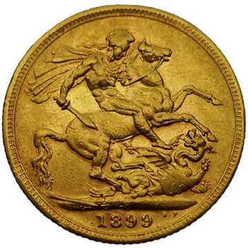 1899 Melbourne Queen Victoria Veil Head Gold Sovereign Gold Coin
