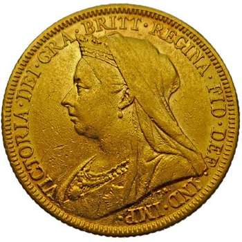 1899 Melbourne Queen Victoria Veil Head Gold Sovereign Gold Coin