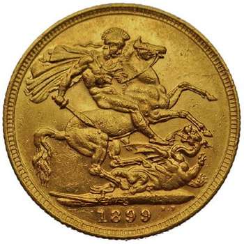 1899 Sydney Queen Victoria Veil Head Gold Sovereign Gold Coin