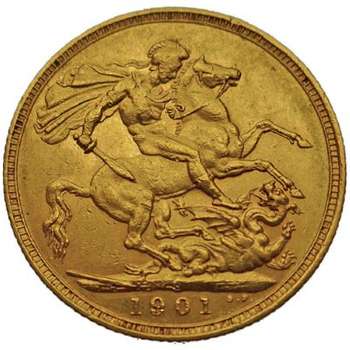 1901 Sydney Queen Victoria Veil Head Gold Sovereign Gold Coin