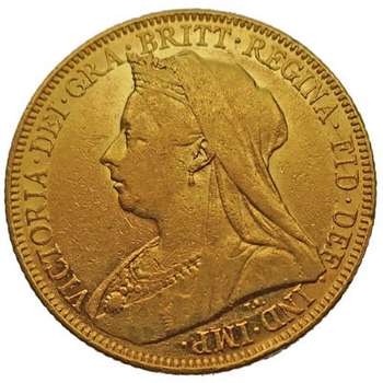 1901 Great Britain Queen Victoria Veil Head Gold Sovereign Gold Coin