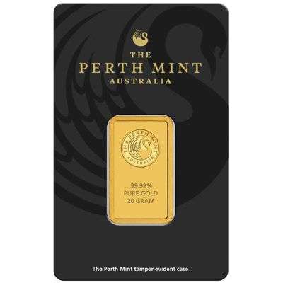 20 g Perth Mint Gold Bullion Minted Bar - Box of 25 Bars