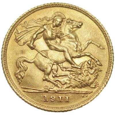 1911 S Australia King George V Half Sovereign Gold Coin