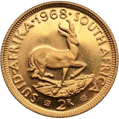 1968 South Africa 2 Rand Gold Bullion Coin