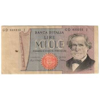 1969 Bank of Italy 1000 Lire Banknote